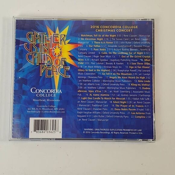 GATHER US IN CHILD OF PEACE 2016 CONCORDIA CHRISTMAS CONCERT [CD] - Picture 3 of 3